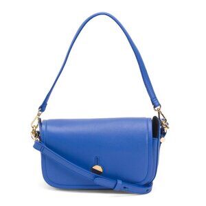 RADLEY LONDON Blue Leather Bathurst Mews Small Flap Over Crossbody